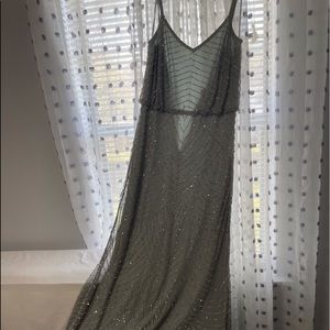 Embellished grey formal dress